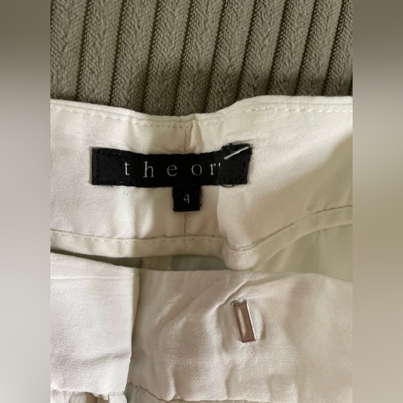 Theory Crop Ankle Dress Pants White Size 4 - Picture 3 of 4